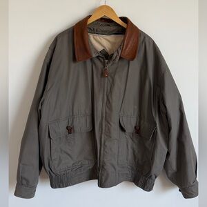 Vintage Misty Harbor Insulated Jacket Zip-In Liner Leather Collar Men’s XXL